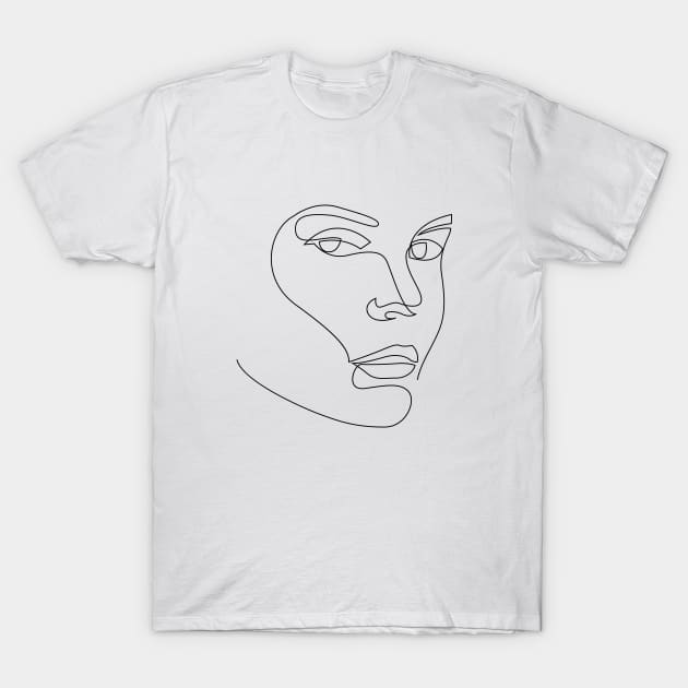 shrewd - single line drawing T-Shirt by addillum